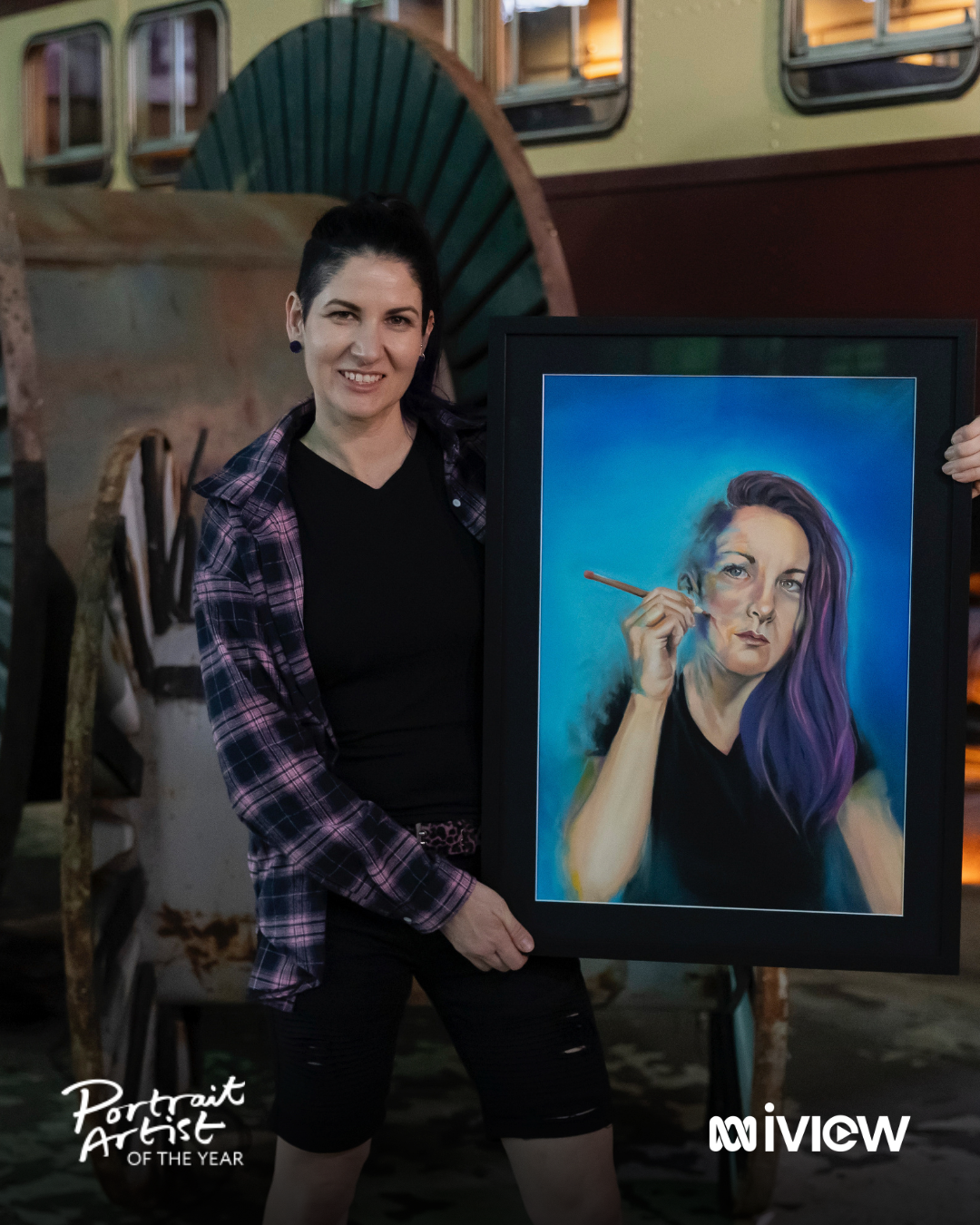 Stacey-Bennett-Portrait-artist-of-the-year-australia-season-2-self-portrait-and-artist
